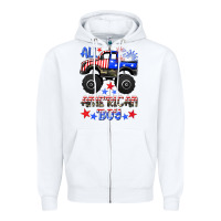 White all american boy Zipper Hoodie - HRA Design Shop