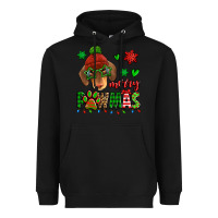 Black merry pawmas christmas dachshund Heavyweight Hoodie - Jasminsmagicworld