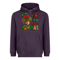 Plum merry pawmas christmas dachshund Heavyweight Hoodie - Jasminsmagicworld