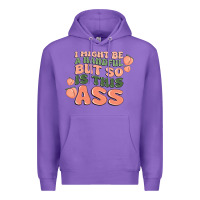 Purple i might be a handful but so is this ass Premium Hoodie - MaliasSmallBusiness