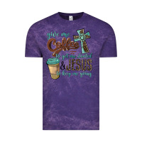 Cloud Purple give me coffee to get me started & jesus to keep me going Vintage Tee - BarkalooDesign
