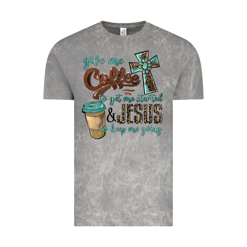 Give Me Coffee To Get Me Started & Jesus To Keep Me Going Vintage Tee by BarkalooDesign | Teevron