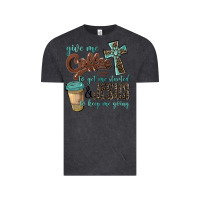 Vintage Black give me coffee to get me started & jesus to keep me going Vintage Tee - BarkalooDesign