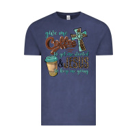 Vintage Denim give me coffee to get me started & jesus to keep me going Vintage Tee - BarkalooDesign