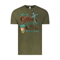 Vintage Olive give me coffee to get me started & jesus to keep me going Vintage Tee - BarkalooDesign