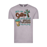 Vintage Zinc give me coffee to get me started & jesus to keep me going Vintage Tee - BarkalooDesign