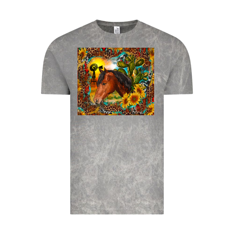 Western Horse And Sunflower Vintage Tee by RanaPortraitStore | Teevron