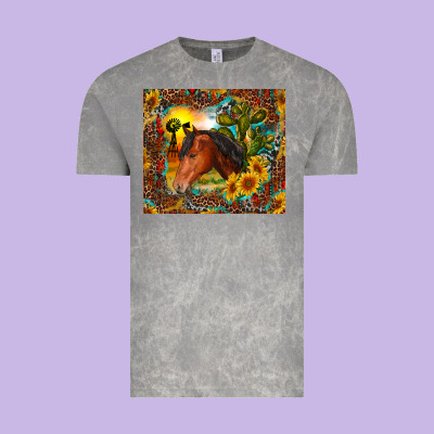 Vintage Tee western horse and sunflower
