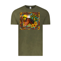 Vintage Olive western horse and sunflower Vintage Tee - RanaPortraitStore