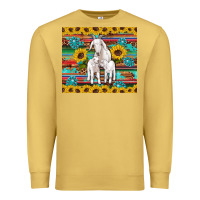 Antique Gold goats mom and baby sunflowers gemstones serape leopard glitter wooden Premium Sweatshirt - Artiststas