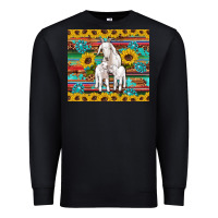 Black goats mom and baby sunflowers gemstones serape leopard glitter wooden Premium Sweatshirt - Artiststas