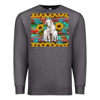 Charcoal Heather goats mom and baby sunflowers gemstones serape leopard glitter wooden Premium Sweatshirt - Artiststas