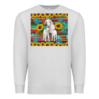 Dove Grey goats mom and baby sunflowers gemstones serape leopard glitter wooden Premium Sweatshirt - Artiststas