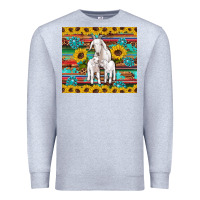 Heather Grey goats mom and baby sunflowers gemstones serape leopard glitter wooden Premium Sweatshirt - Artiststas