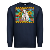 Navy goats mom and baby sunflowers gemstones serape leopard glitter wooden Premium Sweatshirt - Artiststas