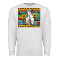 Oatmeal Heather goats mom and baby sunflowers gemstones serape leopard glitter wooden Premium Sweatshirt - Artiststas