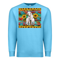 Ocean Blue goats mom and baby sunflowers gemstones serape leopard glitter wooden Premium Sweatshirt - Artiststas