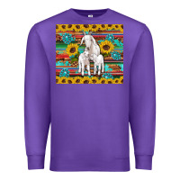 Purple goats mom and baby sunflowers gemstones serape leopard glitter wooden Premium Sweatshirt - Artiststas