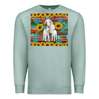 Seafoam goats mom and baby sunflowers gemstones serape leopard glitter wooden Premium Sweatshirt - Artiststas