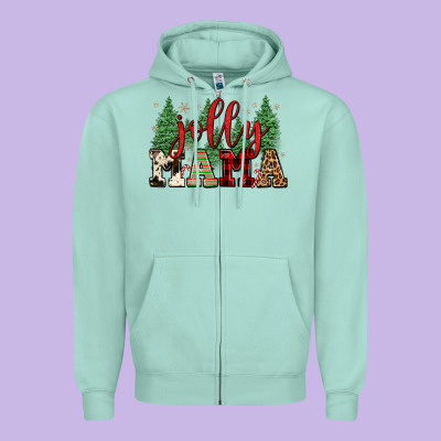 Jolly Mama Zipper Hoodie Designed By Fadigitalartstudio
