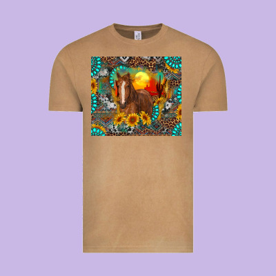 Vintage Tee western horse and desert tumbler