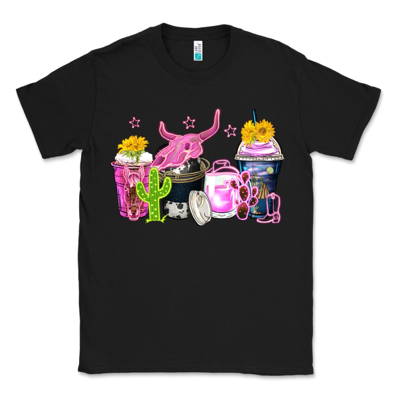 Neon Western Coffee Cups Classic Tee by Zillion Design Studio | Teevron