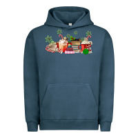 Pigment Midnight Navy Christmas coffee Urban Hoodie - MaliasSmallBusiness