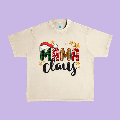 Mama Claus Christmas Urban Heavy Tee Designed By Barkaloodesign