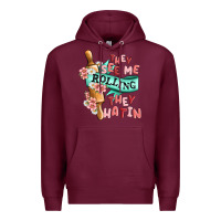 Burgundy they see me rolling they hatin Premium Hoodie - MaliasSmallBusiness