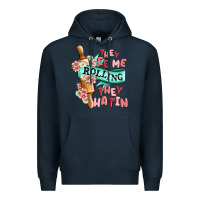 Navy they see me rolling they hatin Premium Hoodie - MaliasSmallBusiness