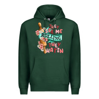 Sports Green they see me rolling they hatin Premium Hoodie - MaliasSmallBusiness