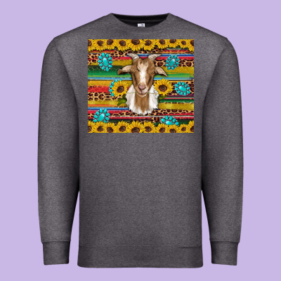 Goat Sunflowers Gemstones Serape Leopard Glitter Premium Sweatshirt Designed By Artiststas
