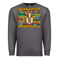 Charcoal Heather goat sunflowers gemstones serape leopard glitter Premium Sweatshirt - Artiststas