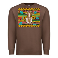 Chestnut goat sunflowers gemstones serape leopard glitter Premium Sweatshirt - Artiststas