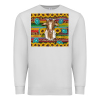 Dove Grey goat sunflowers gemstones serape leopard glitter Premium Sweatshirt - Artiststas