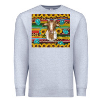 Heather Grey goat sunflowers gemstones serape leopard glitter Premium Sweatshirt - Artiststas