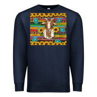 Navy goat sunflowers gemstones serape leopard glitter Premium Sweatshirt - Artiststas