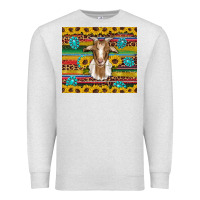 Oatmeal Heather goat sunflowers gemstones serape leopard glitter Premium Sweatshirt - Artiststas