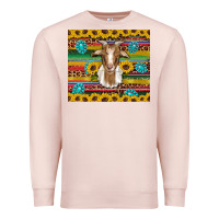 Pale Pink goat sunflowers gemstones serape leopard glitter Premium Sweatshirt - Artiststas