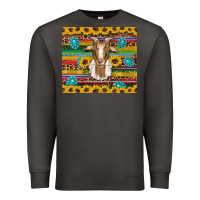 Smoke goat sunflowers gemstones serape leopard glitter Premium Sweatshirt - Artiststas
