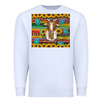 White goat sunflowers gemstones serape leopard glitter Premium Sweatshirt - Artiststas