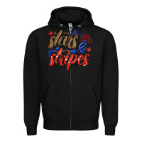 Black stars and stripes Zipper Hoodie - HRA Design Shop