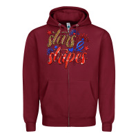 Burgundy stars and stripes Zipper Hoodie - HRA Design Shop
