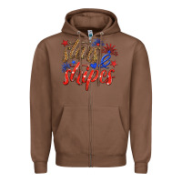 Chestnut stars and stripes Zipper Hoodie - HRA Design Shop