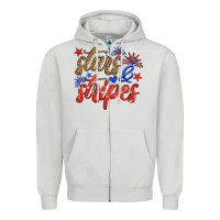 Dove Grey stars and stripes Zipper Hoodie - HRA Design Shop