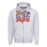 Heather Grey stars and stripes Zipper Hoodie - HRA Design Shop