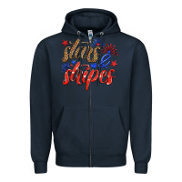 Navy stars and stripes Zipper Hoodie - HRA Design Shop