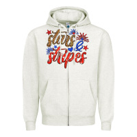 Oatmeal Heather stars and stripes Zipper Hoodie - HRA Design Shop