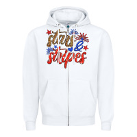 White stars and stripes Zipper Hoodie - HRA Design Shop
