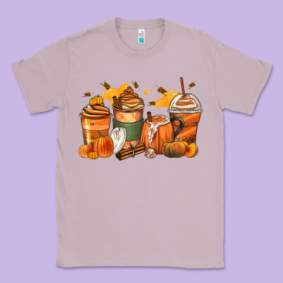 Pumpkin Spice Latte Coffee Cups Classic Tee Designed By Zillion Design Studio